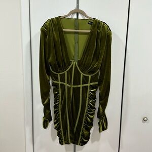 PLT corset style velvet dress